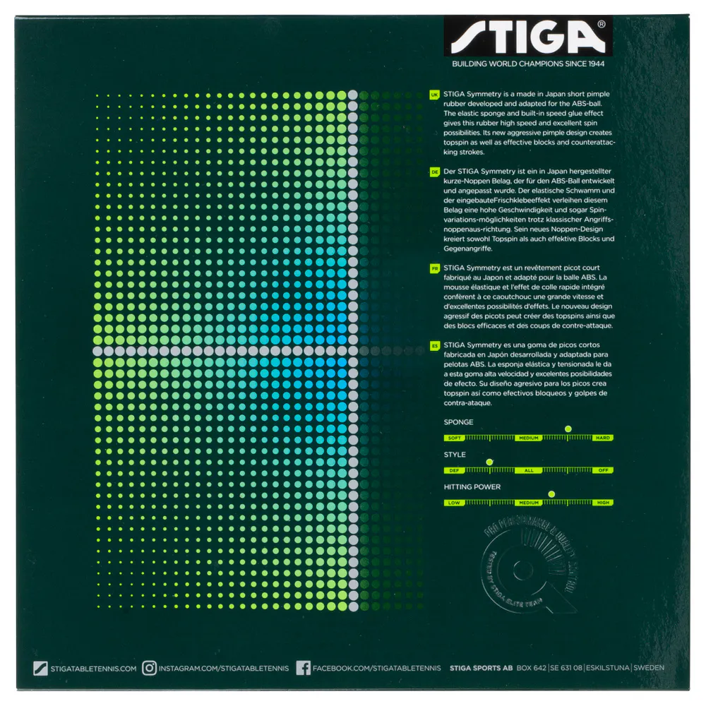Stiga Symmetry (Short Pips) Table Tennis Rubber Stiga Symmetry (Short Pips) Table Tennis Rubber